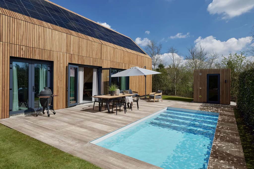 Luxe lodge met buitenzwembad en wellness